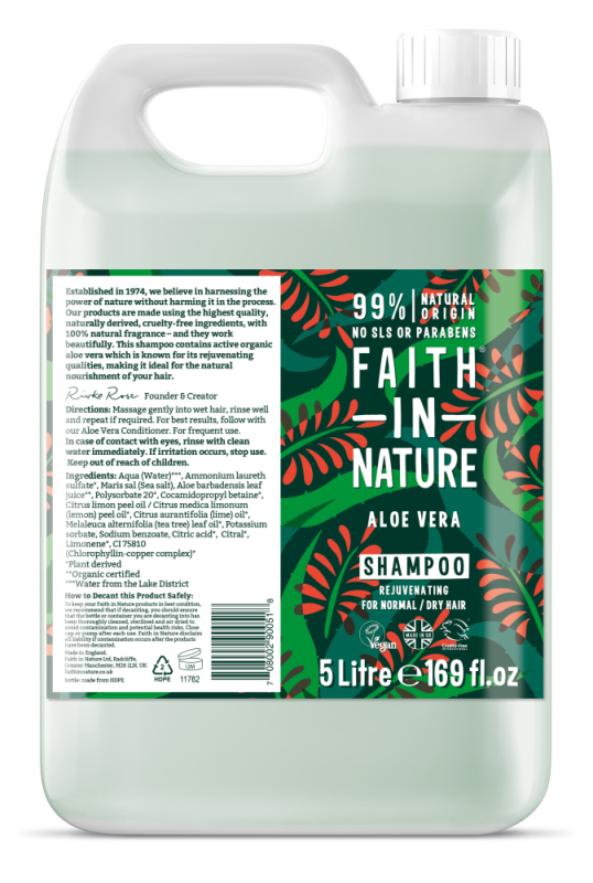Faith In Nature Aloë Vera Bad- en Douchegel 5lt