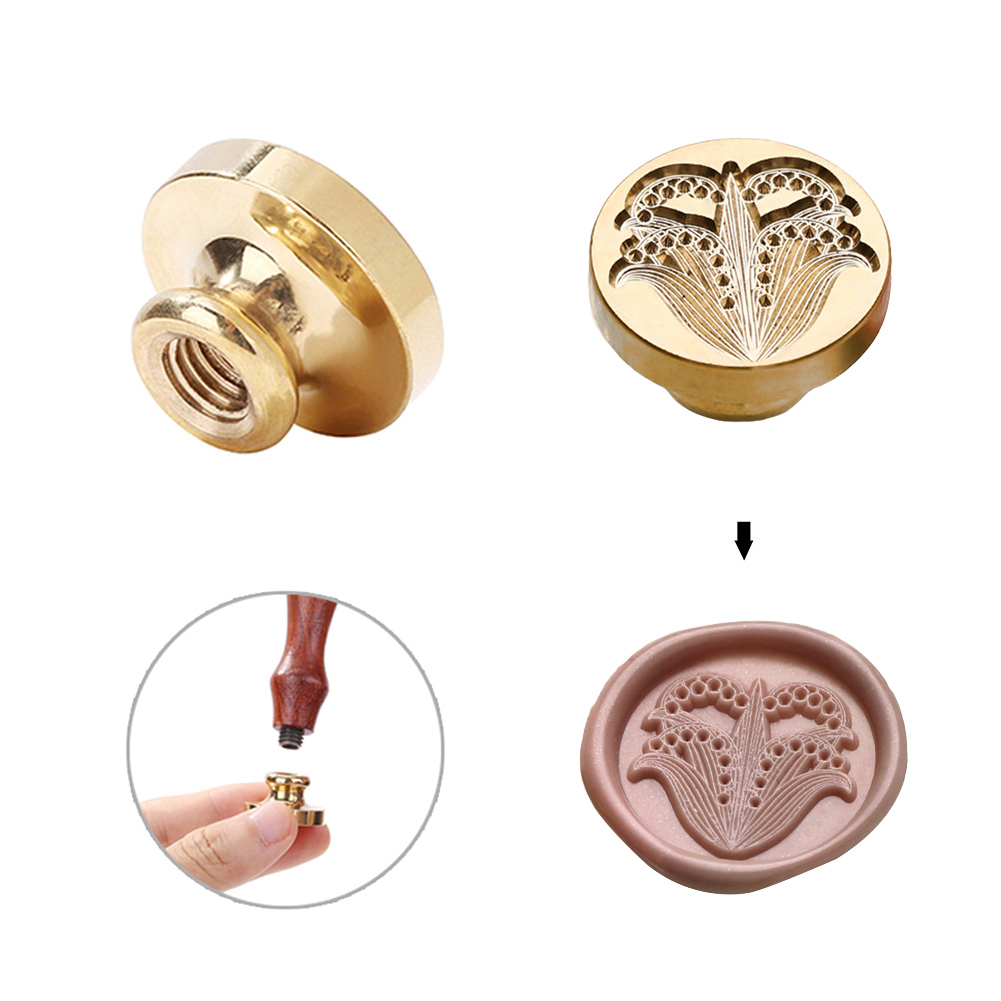 (Ø30mm) Messing Petschaft Motiv Siegelwachs Stempel Aufsatz für Brief Versiegelung - Tannenbaum