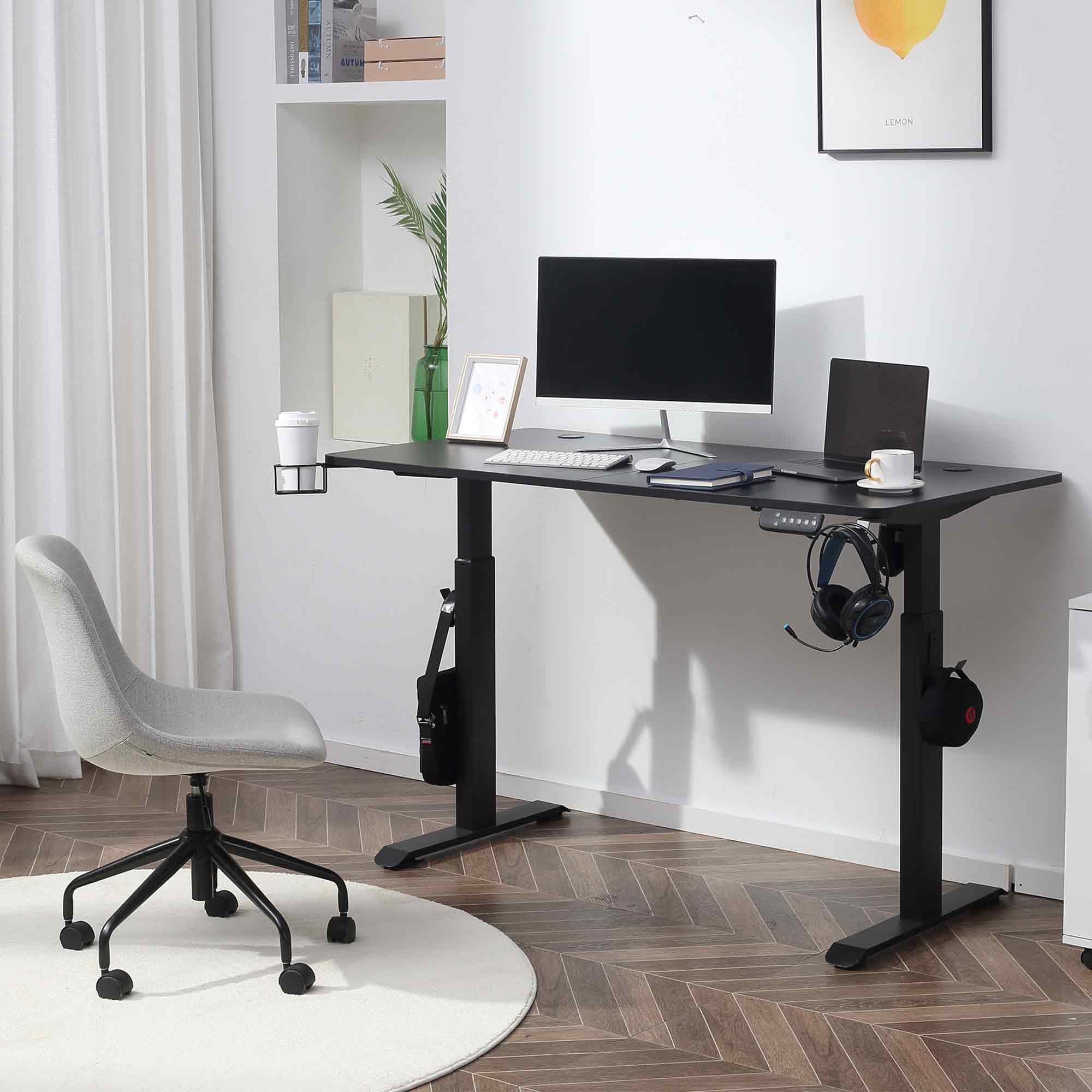 Makika Höhenverstellbarer Schreibtisch elektrisch 120 x 60 cm - Schwarz