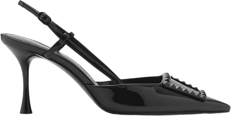 MANGO Patent leather slingback-heeled sho Black