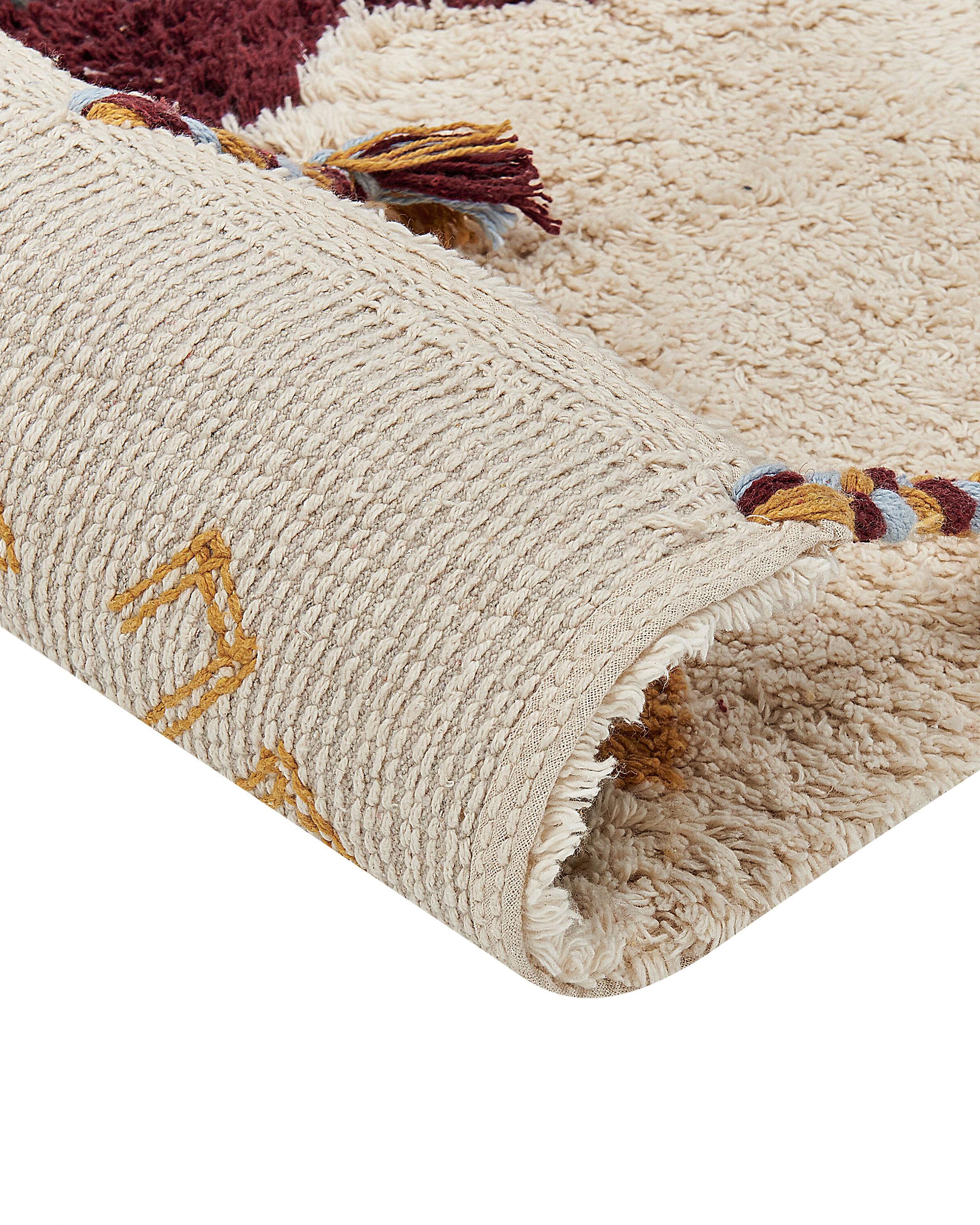 Vloerkleed DUZCE Beige 160 x 230 cm Katoen