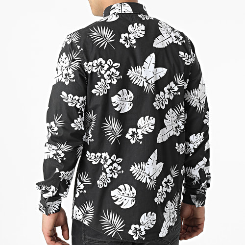 Chemise Manches Longues Floral H63130 Noir Blanc
