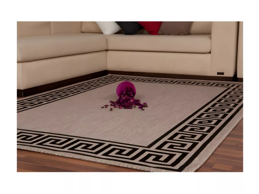 Tapis 110x60cm, design F205A coloris argent - Confort et élégance pour votre intérieur