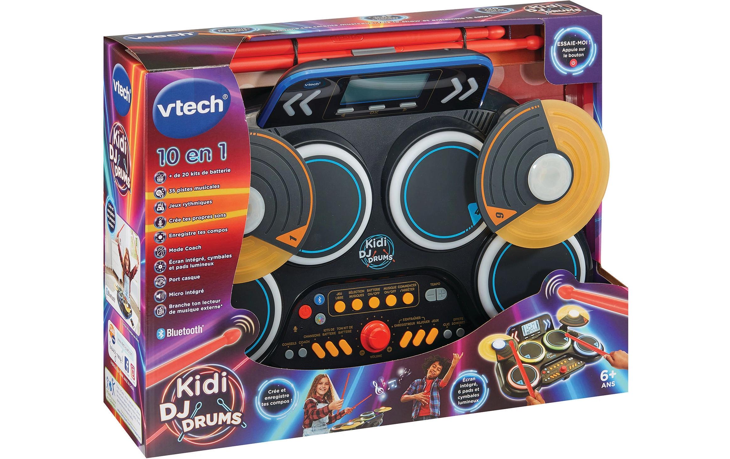 Musikspielzeug Kidi DJ Drums -FR-Elektronisches Schlagzeug mit coolen Leuchteffekten und realistischen Schlagzeuggeräuschen