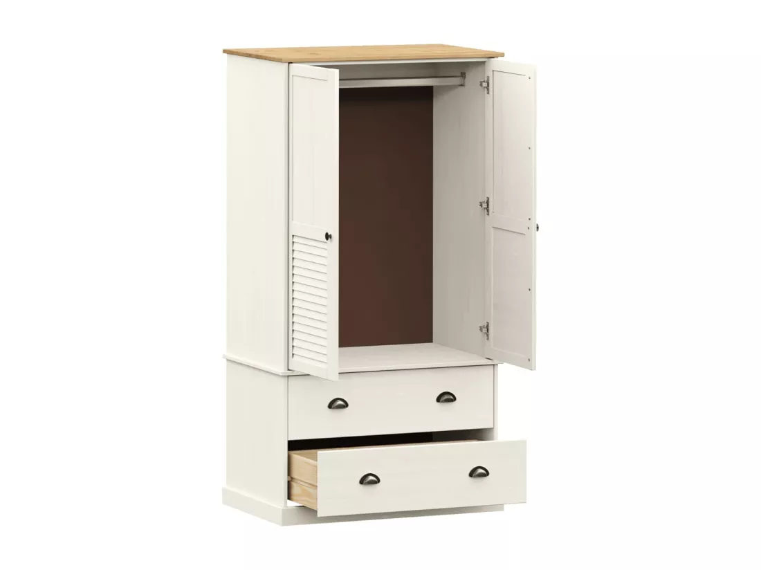 Garde-robe VIGO blanc 90x55x170 cm bois massif de pin