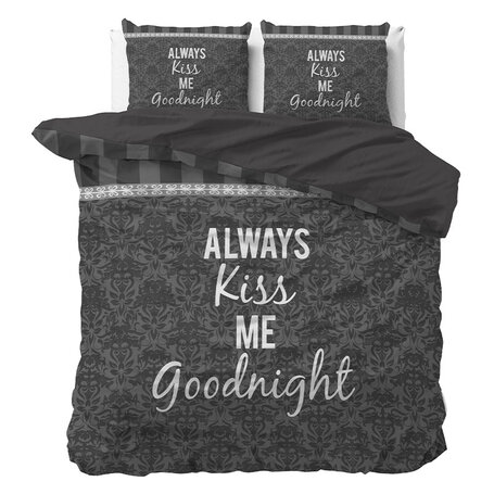 Dekbedovertrek Kiss Your Love - Grijs - 200 x 200/220