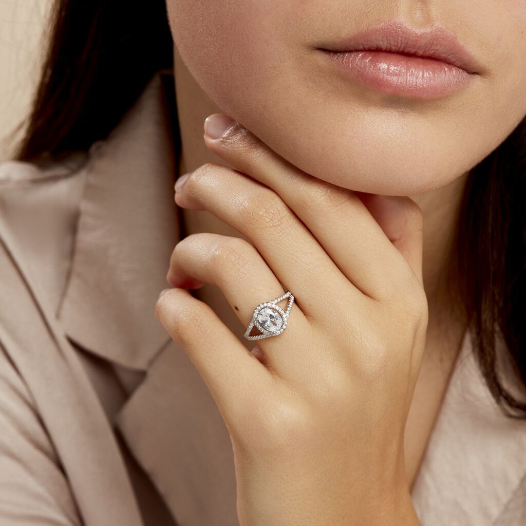 Bague Melyssa Argent Blanc Oxyde De Zirconium