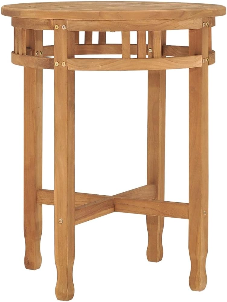 Bistrotisch Ø60x60 cm Teak Massivholz Bartisch, Bistrotisch Bartheke für Hausbar, Wohnzimmer und Esszimme LE7533228