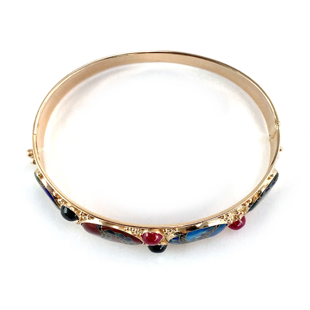 Bracelet d'occasion or 585 jaune pierres imitations