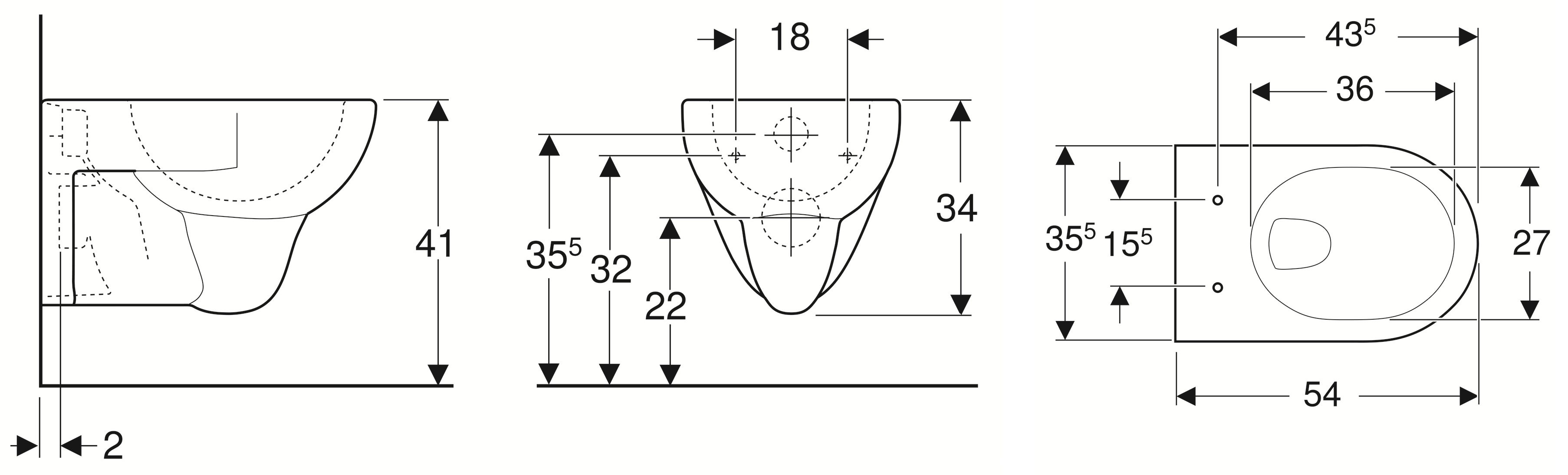 Geberit Renova hangend toilet diepspoel wit glans