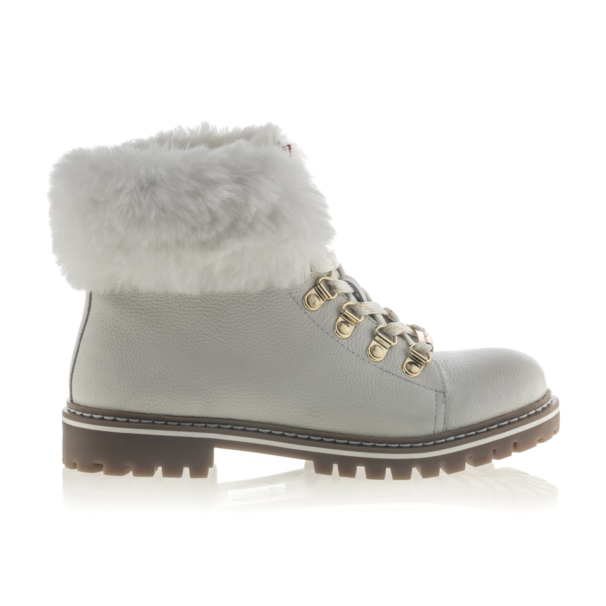 Bottines à lacets Femme en cuir blanc