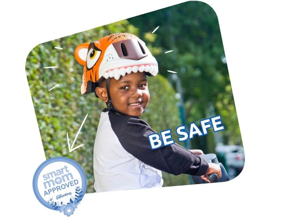 Crazy Safety Børnecykelhjelm, Orange Tiger