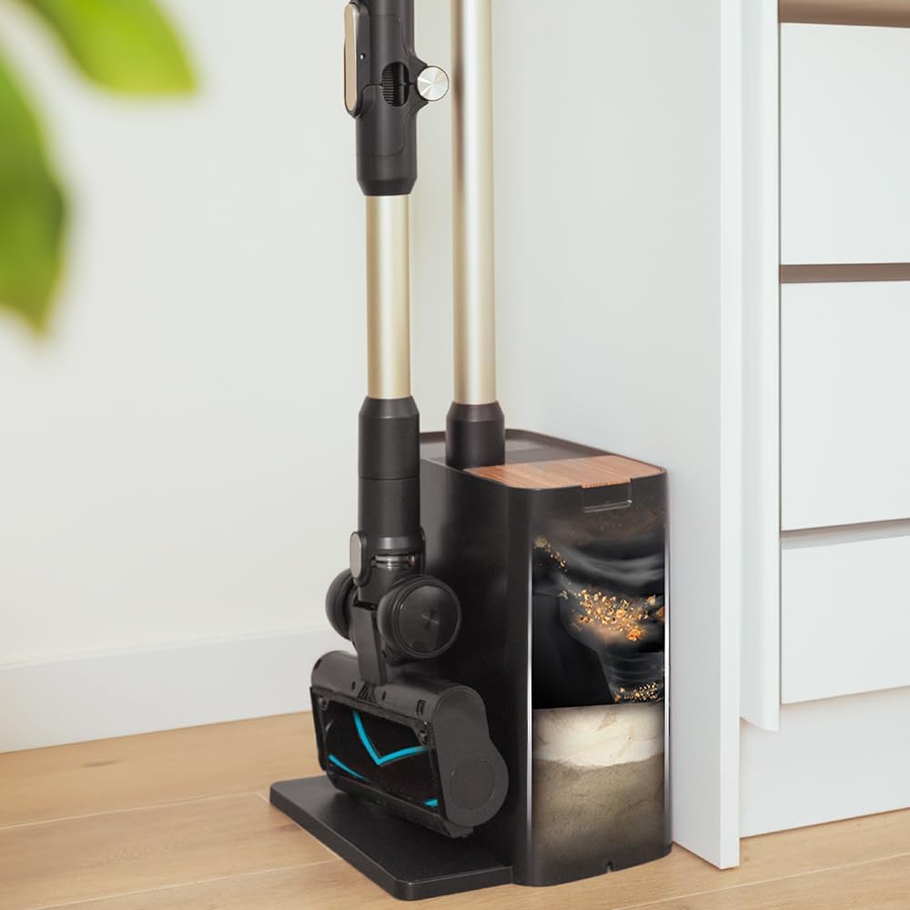 Cecotec Kabelloser Staubsaugerbesen Conga Rockstar 5500 Hurricane Station Flex Max. 220AW, 700W, Auto Entleerungsstation, 90 Min Laufzeit, Anti-Verwicklungsbürste, Flexibles Rohr, Zyklontechnologie