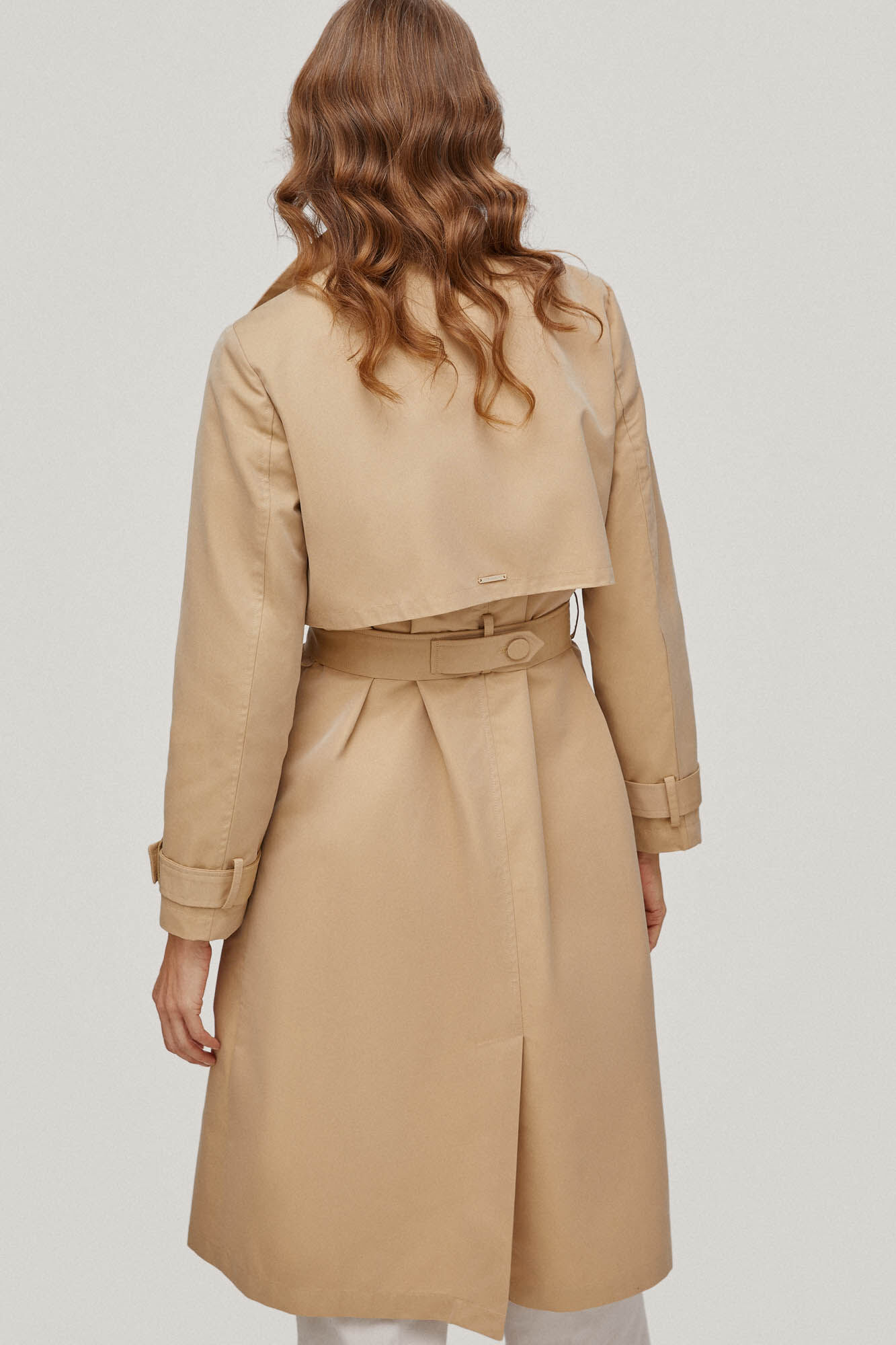 Gabardina longa lisa - Bege