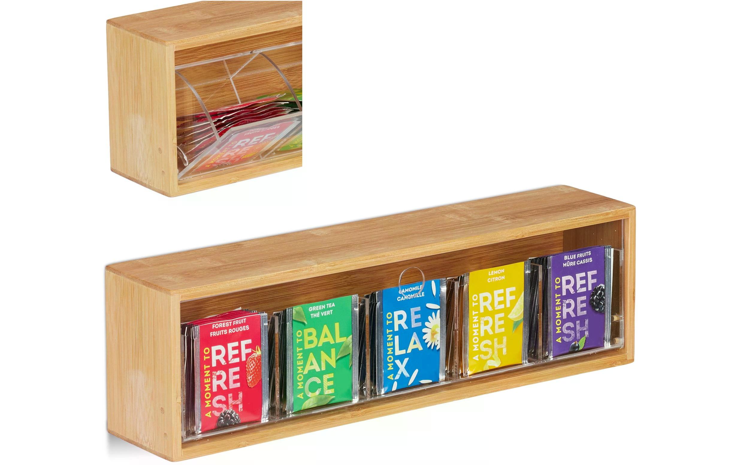 Teebeutel-Box BraunTee Aufbewahrung für die Wand