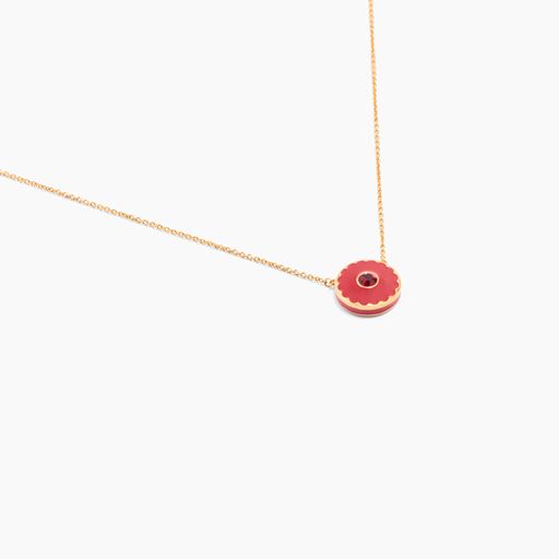 Marc Jacobs The Medallion Pendant Halskæde, Guld/Rød, 41 2,5 cm