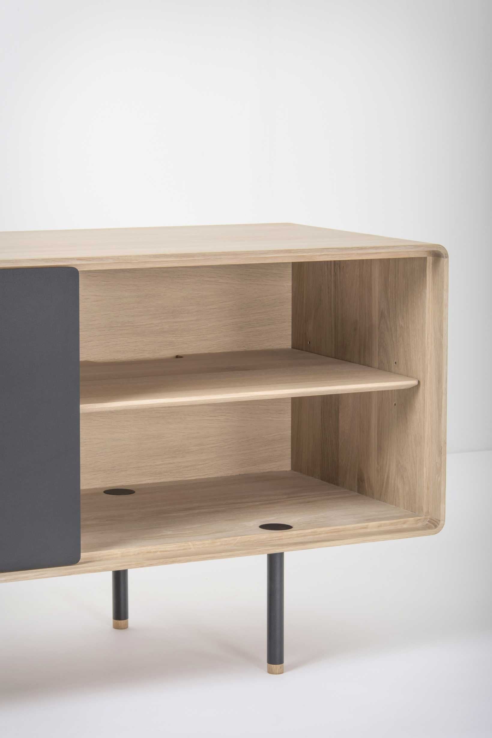 Fina dressoir tv-meubel 180x45 whitewash|zwart