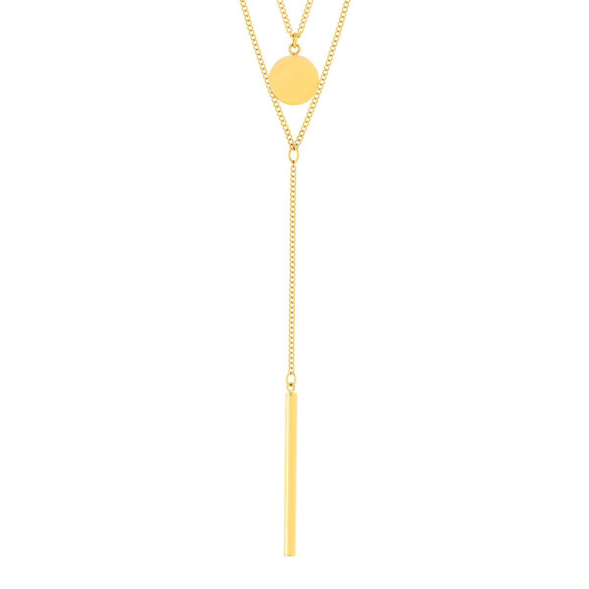Collier multirang acier jaune 45 cm