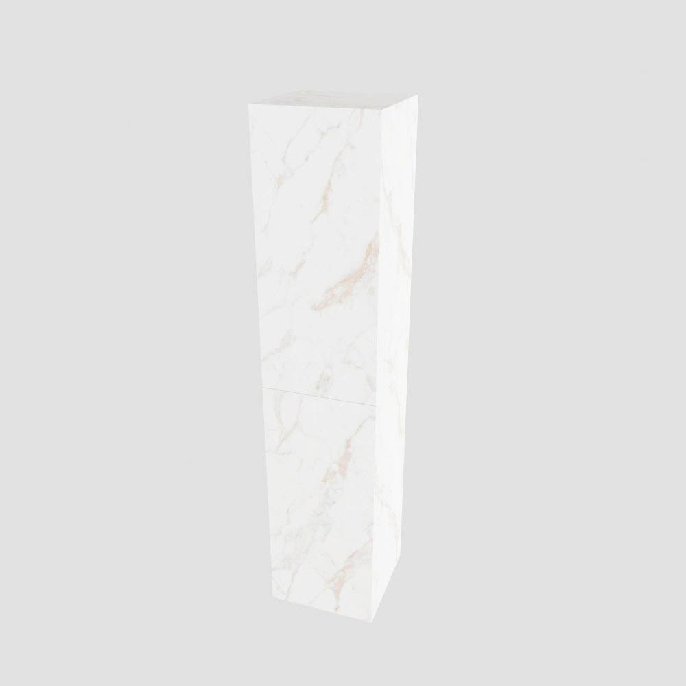 Zaro Beam Kolomkast 160x35x35cm met 2 deuren push omkeerbaar in wit marmer