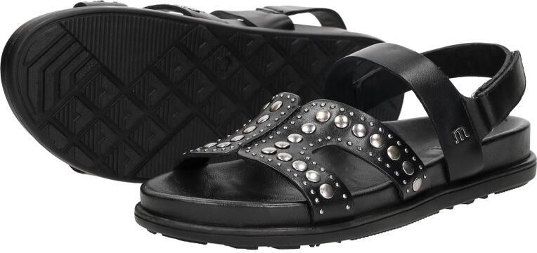 Maruti Dames Platte sandalen Elora Zwart Leer