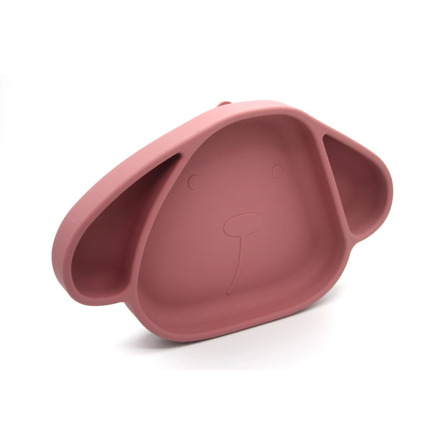 the cotton cloud Teller mit Saugfuss aus Silikon Milo Wild Rose