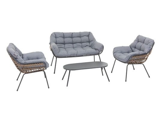 HESPERIDE - Salon extérieur Salon de jardin en aluminium paopao graphite - 4 places