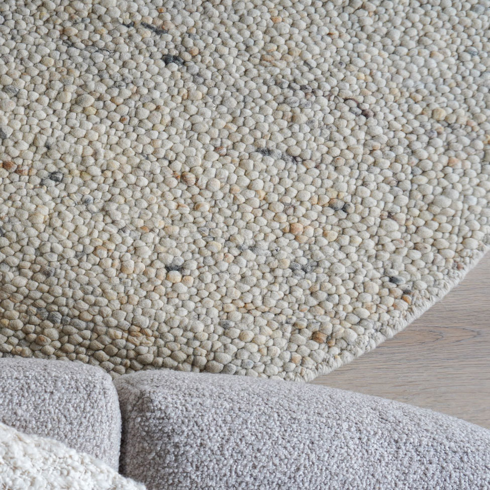 Vloerkleed Stone kiezelvormig beige 160 x 230 cm