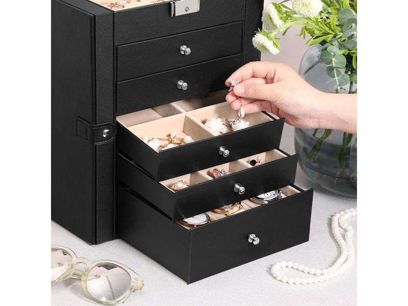 Songmics Schmuckschatulle 26 x 15 x 32 cm Schmuck- und Uhrenkasten
