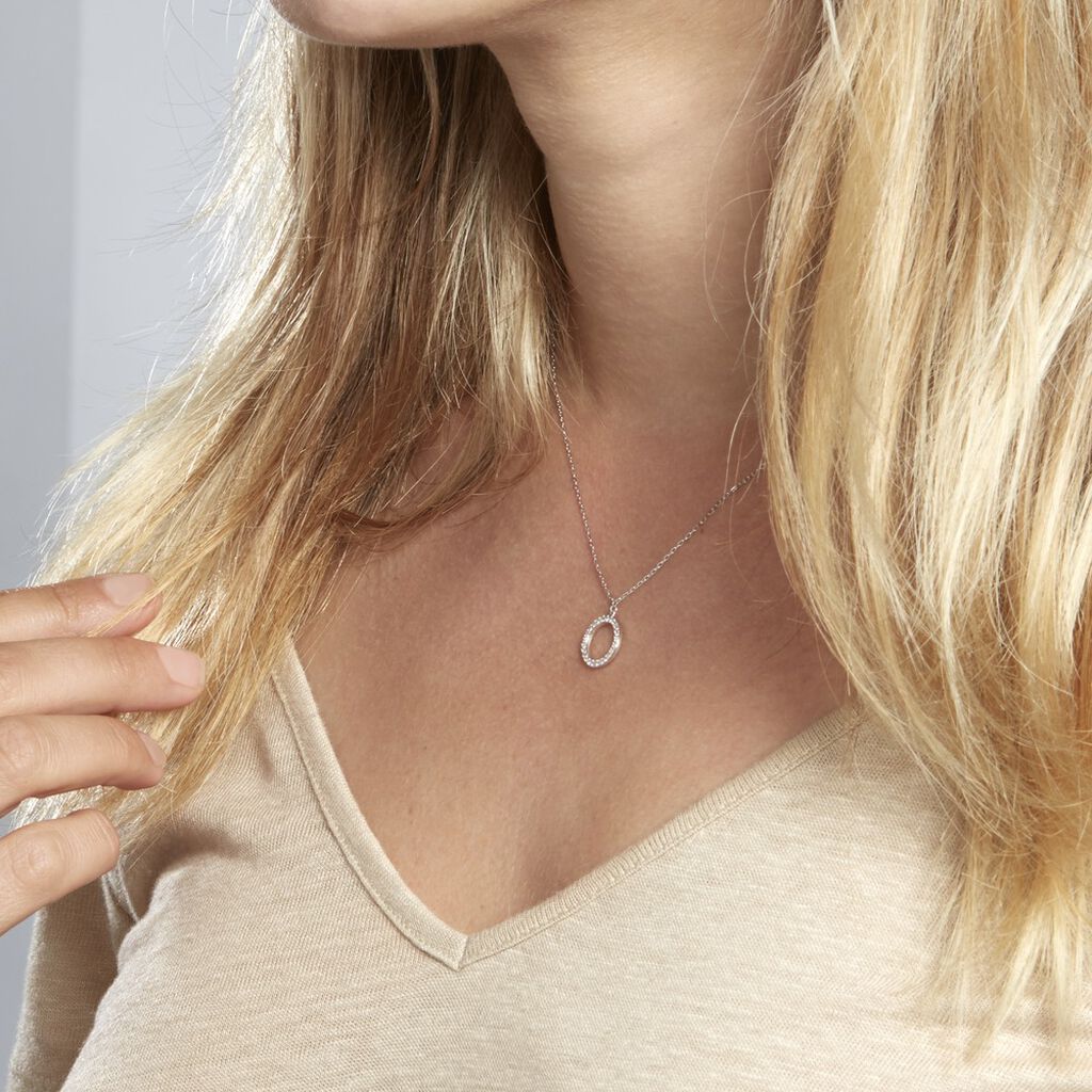 Collier Francesca Argent Blanc Oxyde De Zirconium