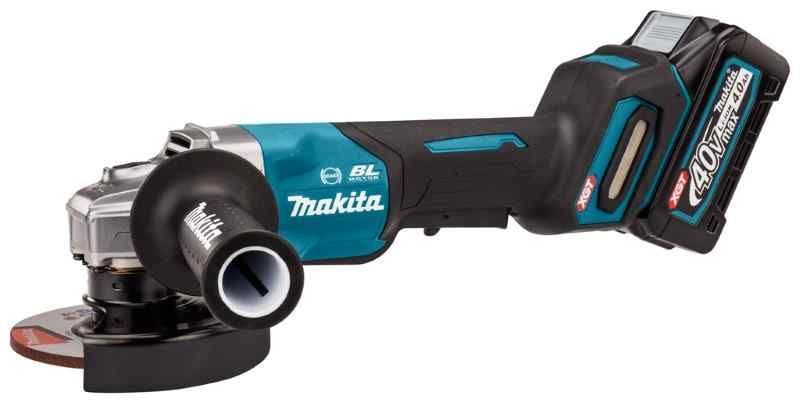 Makita GA013GM201 40V Max Haakse slijper 125 mm ( 2x4.0 Ah) accu,1 snellader, in mbox met veiligheidsschakelaar