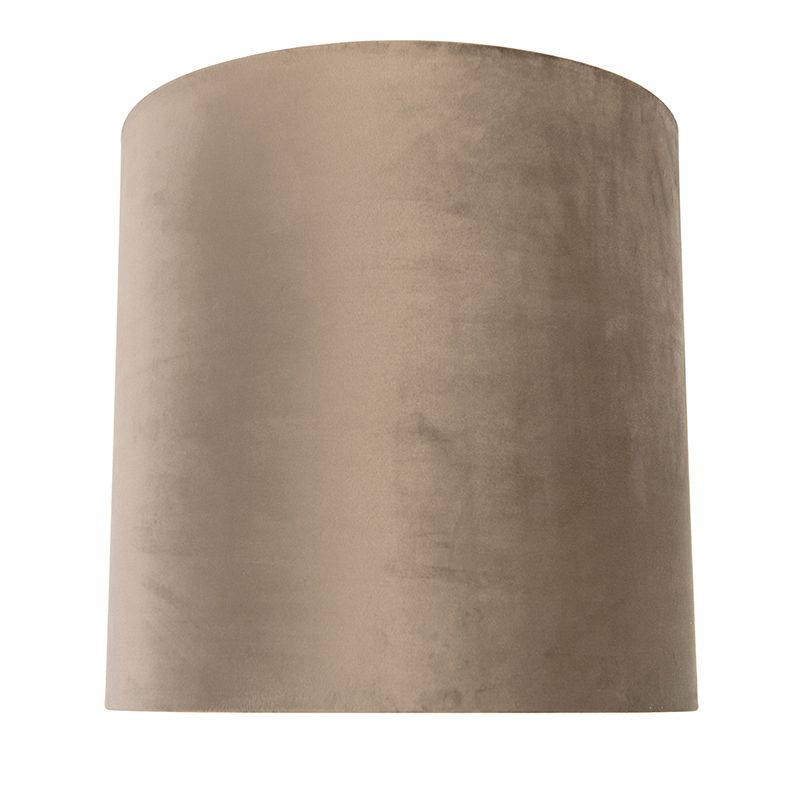 Velours lampenkap taupe 40/40/40 met gouden binnenkant