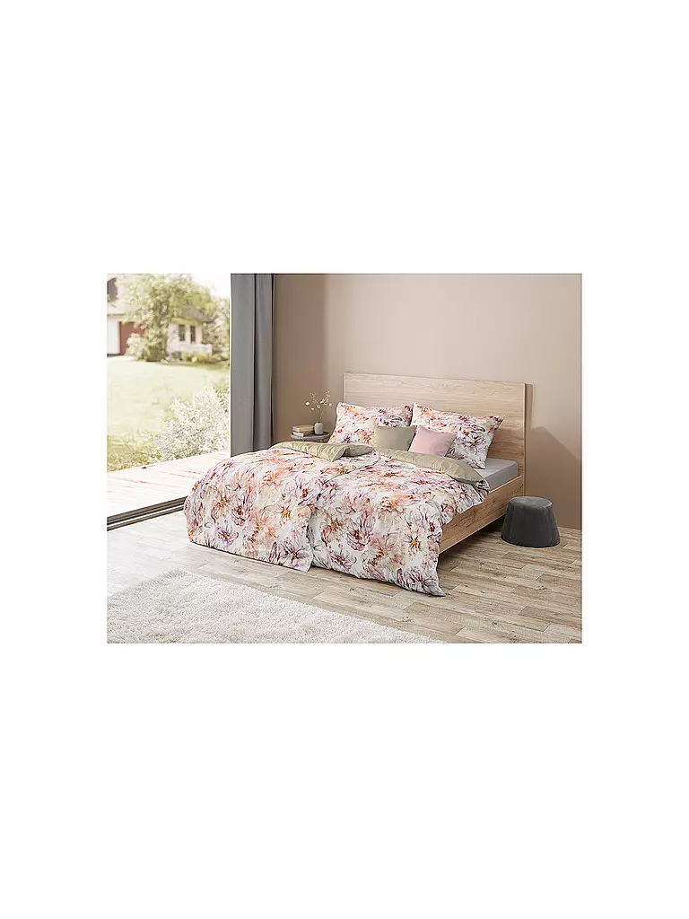 FLEURESSE Satin Bettwäsche 70x90cm/140x200cm BED ART Coralle  koralle