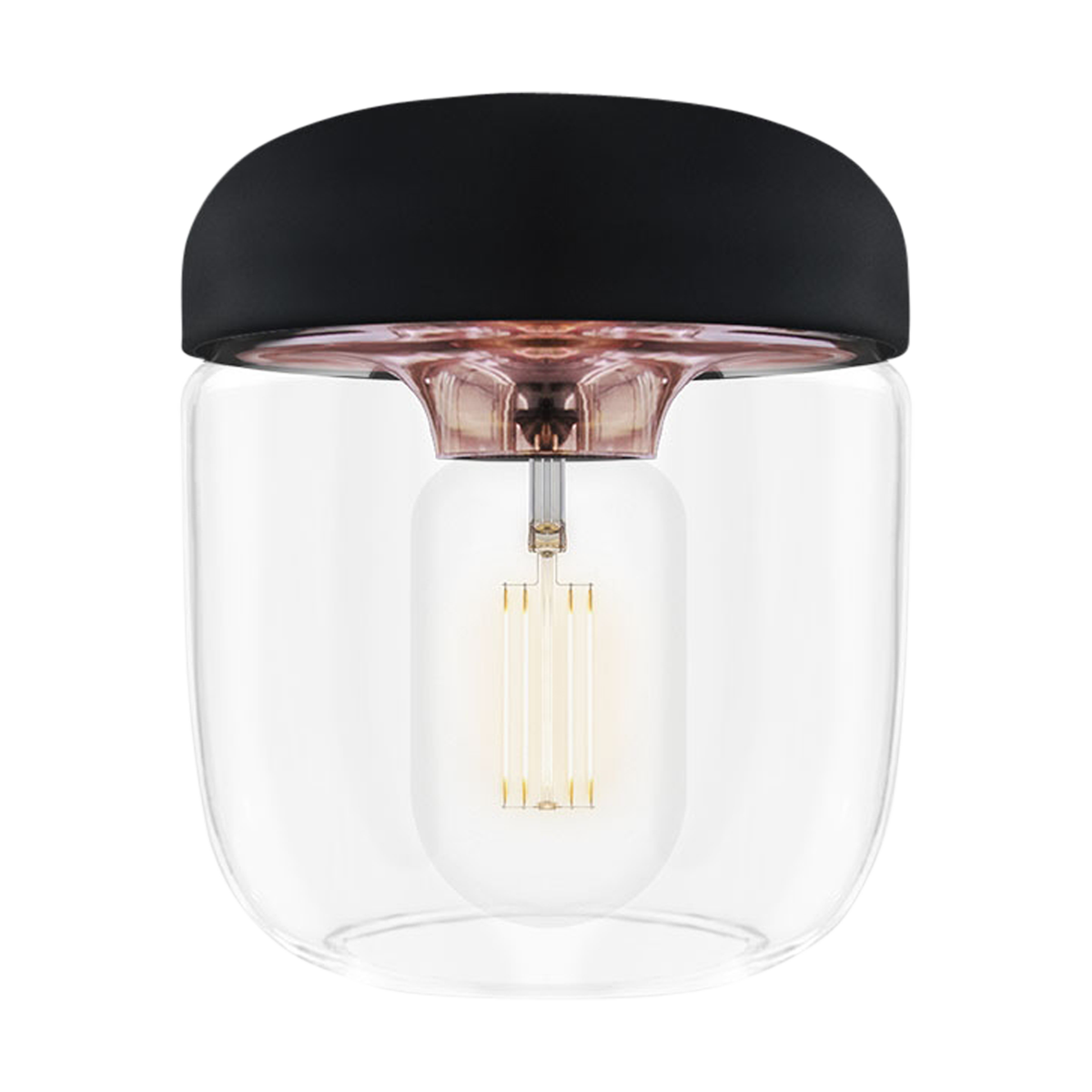 Acorn lampenkap zwart met copper
