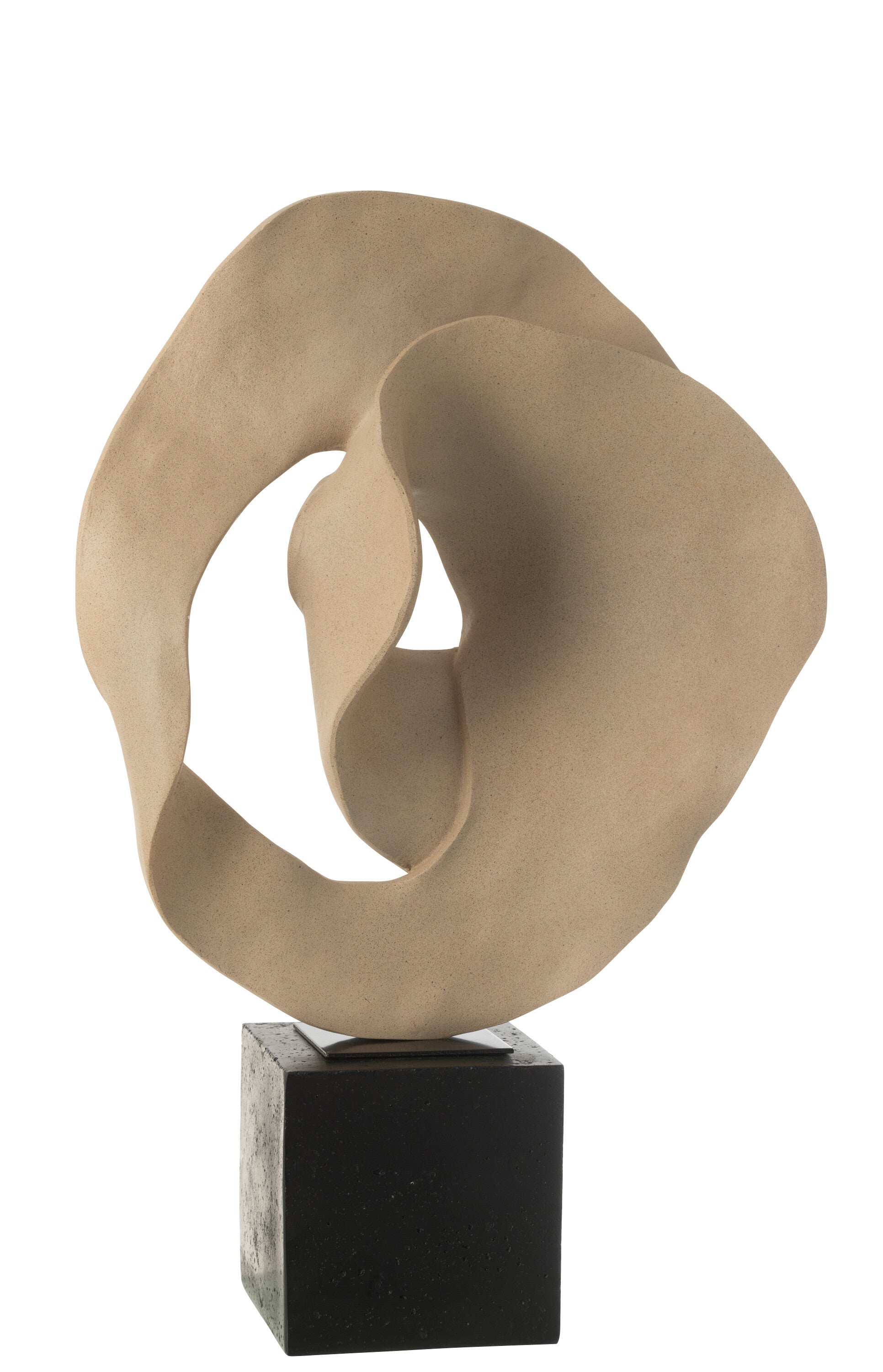 J-Line decoratie Abstract Op Sokkel - polyresin - beige|zwar