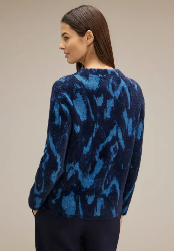 Flauschiger Pullover - deep blue