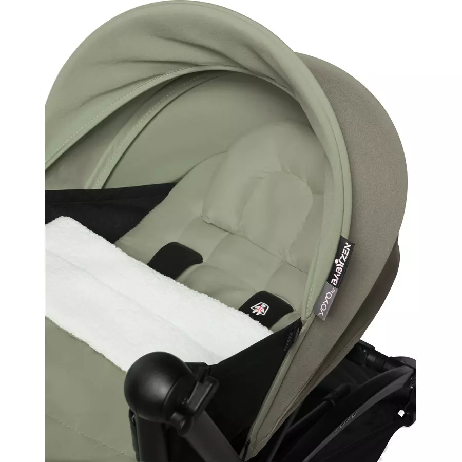 BABYZEN Kinderwagen YOYO2 0+ Black mit Neugeborenenaufsatz Olive