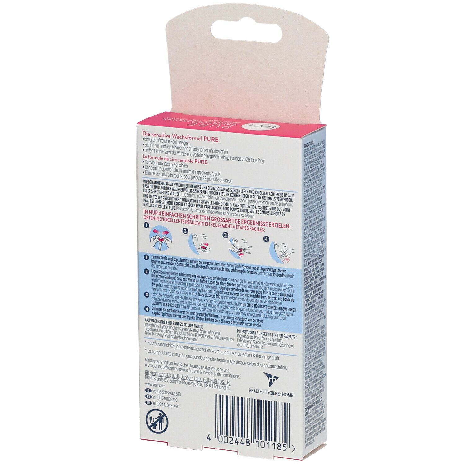 Veet® EasyGrip Kaltwachsstreifen Gesicht