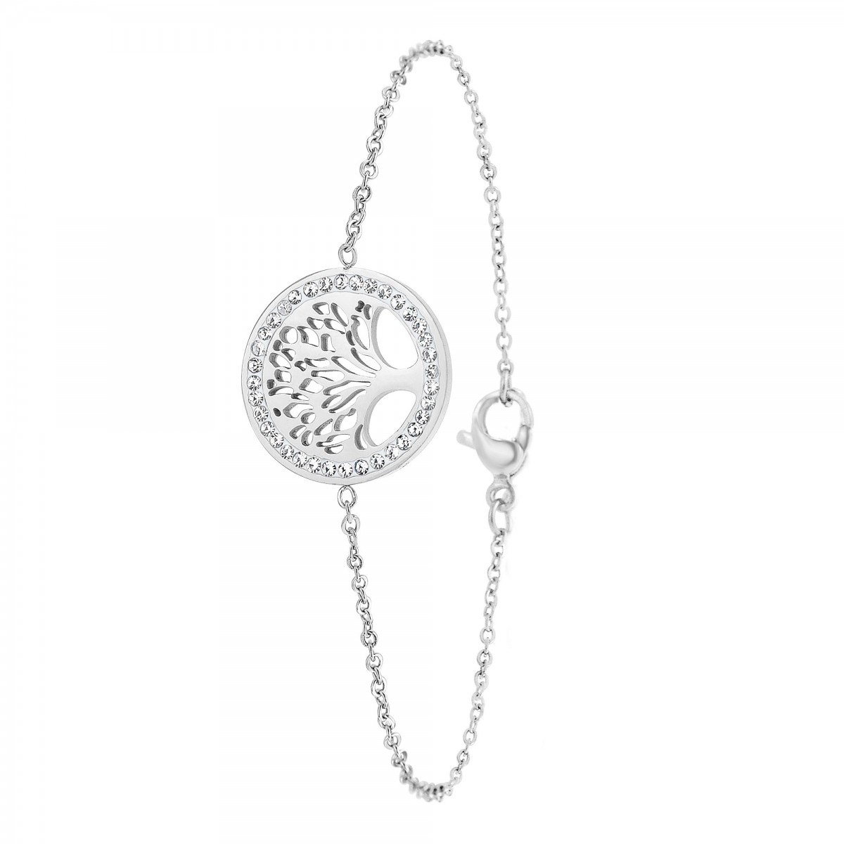 Bracelet arbre de vie en acier inoxydable SC Crystal