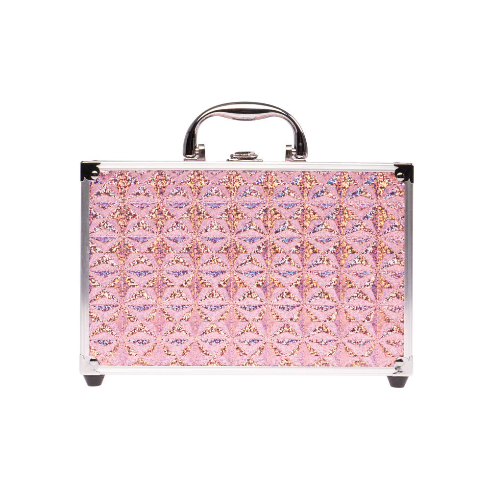 Casuelle make up koffer holografisch - roze