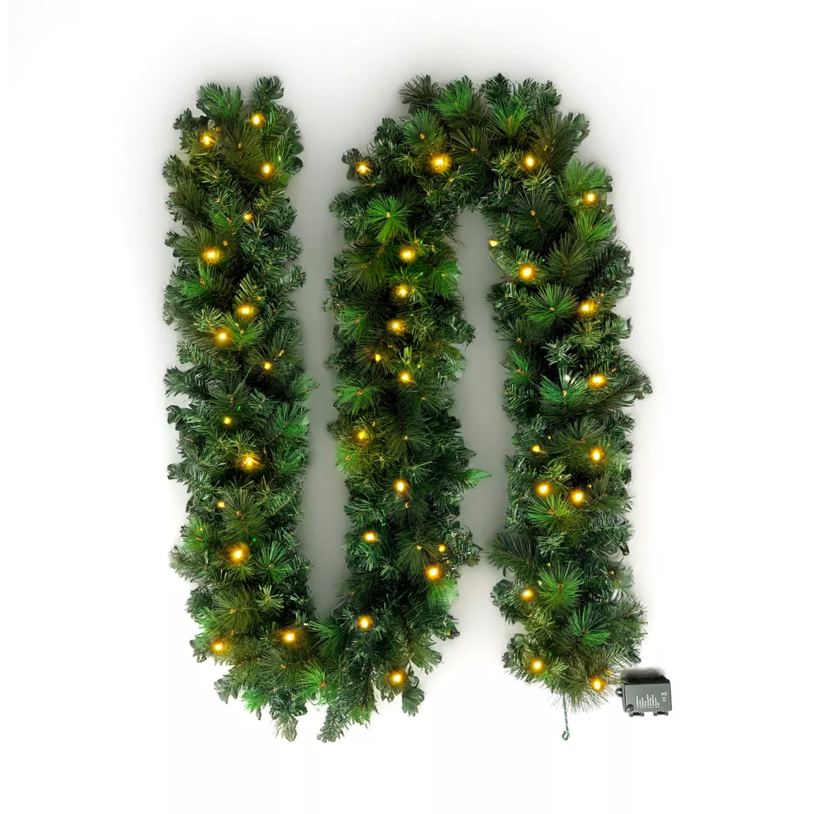 Guirlande de sapin lumineuse (300 cm - D25) Edmonton Vert et blanc chaud