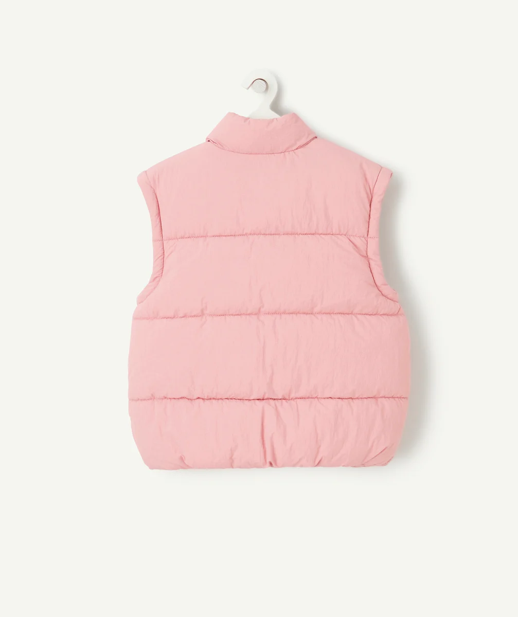 doudoune sans manches fille en rembourrage recyclé rose