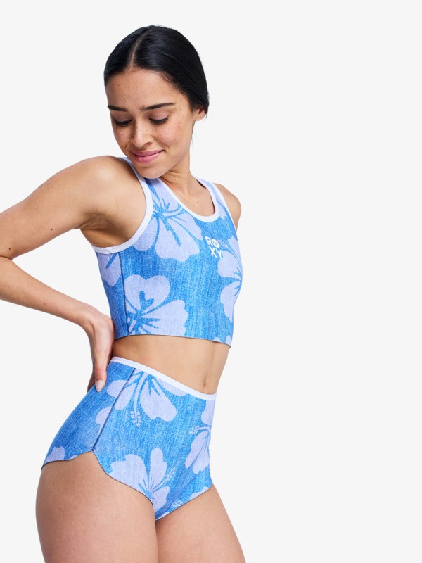 1mm Rise Natural Short en néoprène réversible Bleu Femme