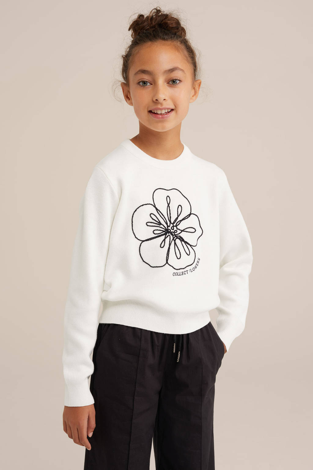 WE Fashion trui wit fijn gebreid