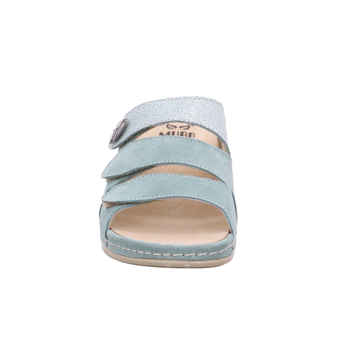 MUBB Pantolette Pastelgrün Leder  mit Wechselfussbett
