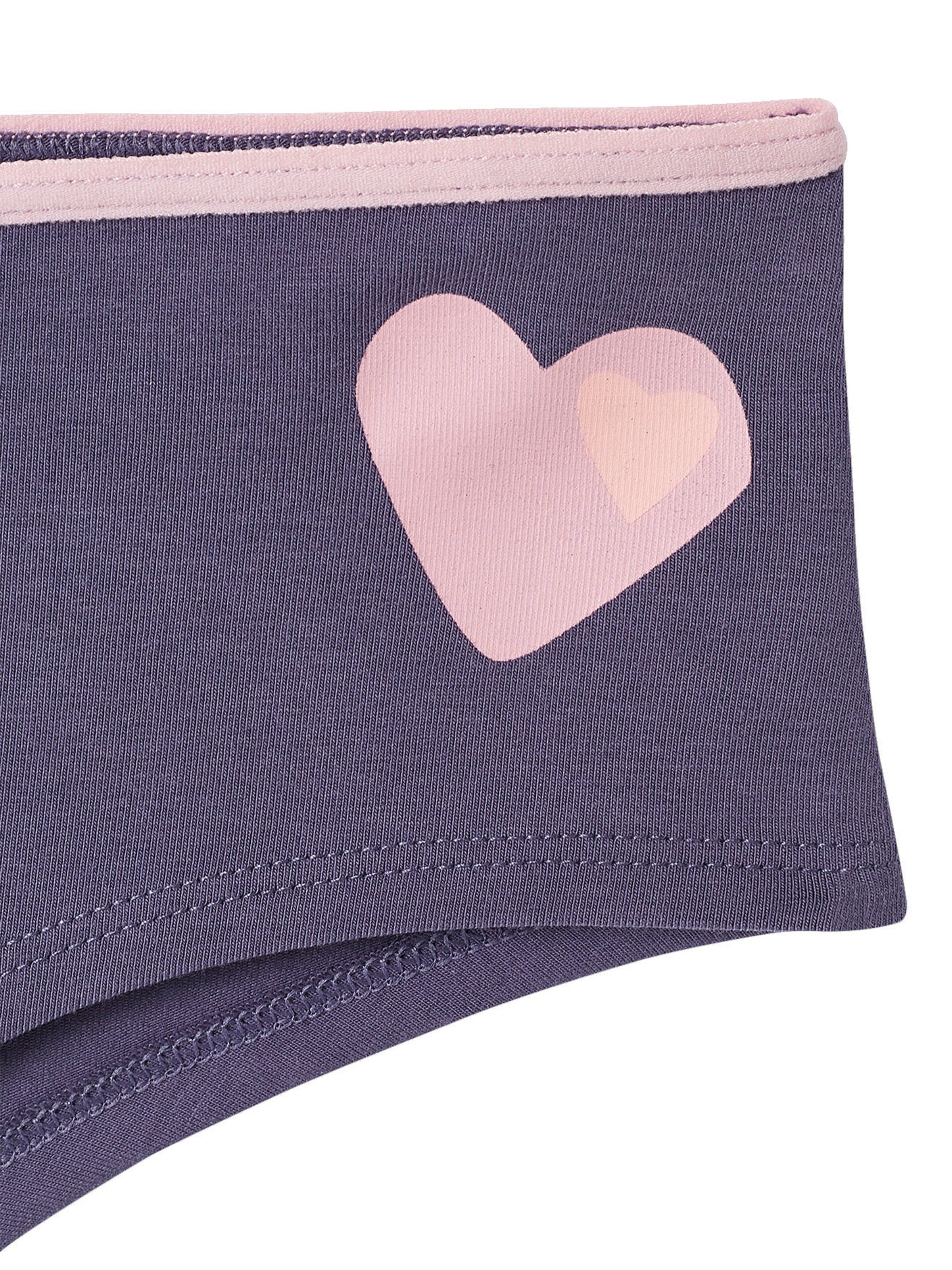 Vertbaudet 7er-Pack Mädchen Shortys, Herzen blau