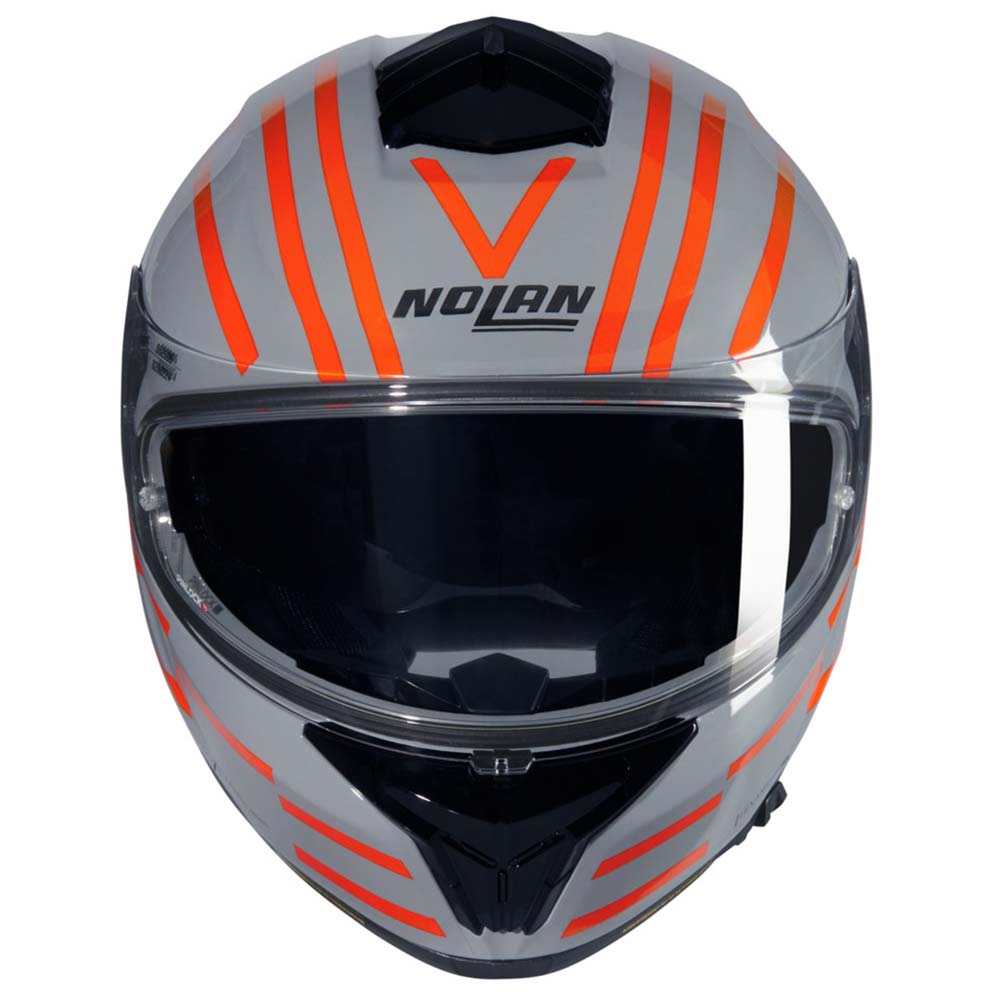 Nolan - Casque N80-8 Veloce N-Com Gris / Orange / Brillant