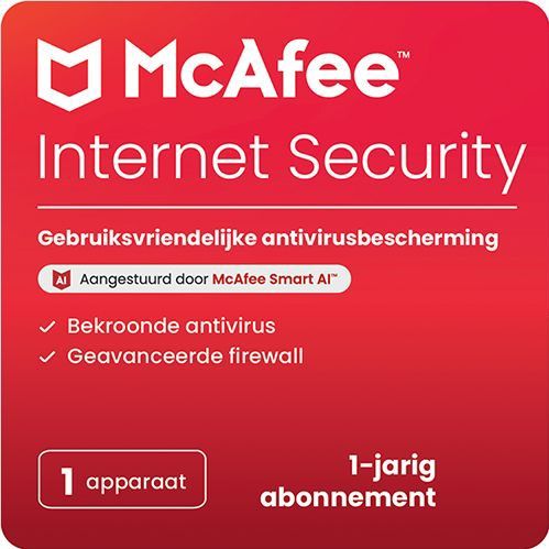 McAfee Internet Security | 1 Jaar | Geschikt voor 1 apparaat | PC, mobiel of tablet