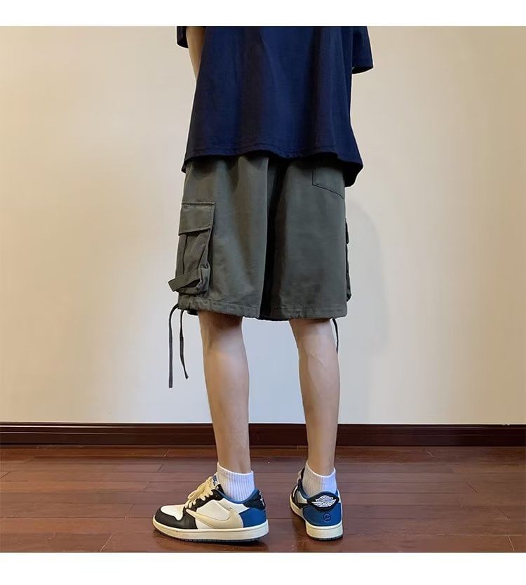 Urtishia - Hoge taille, effen, wijde cargoshorts