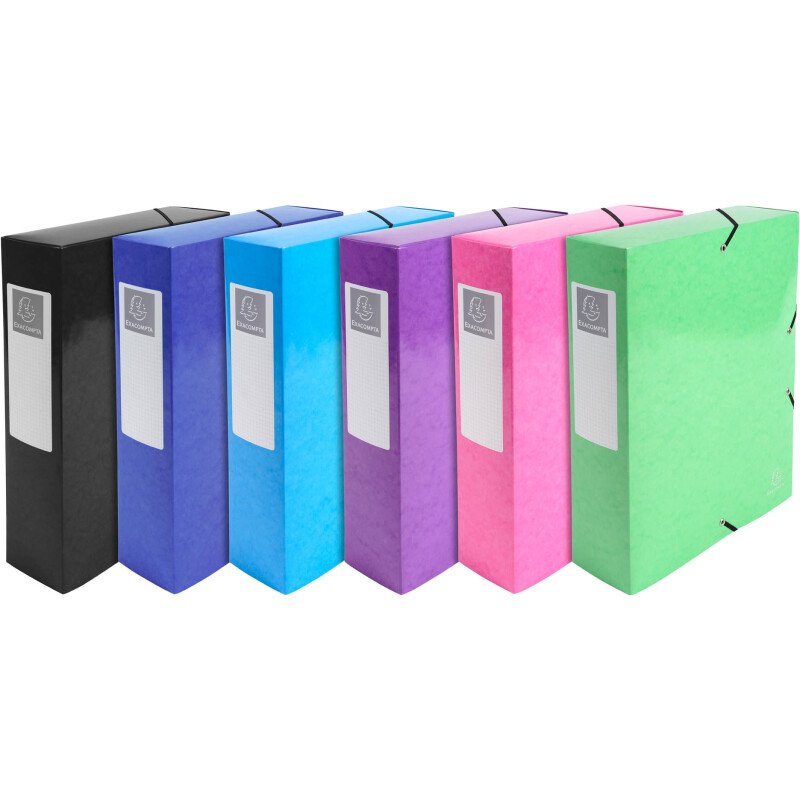 Boîte de classement IDERAMA en carte pelliculée 7/10e - dos 8 cm - couleurs assorties