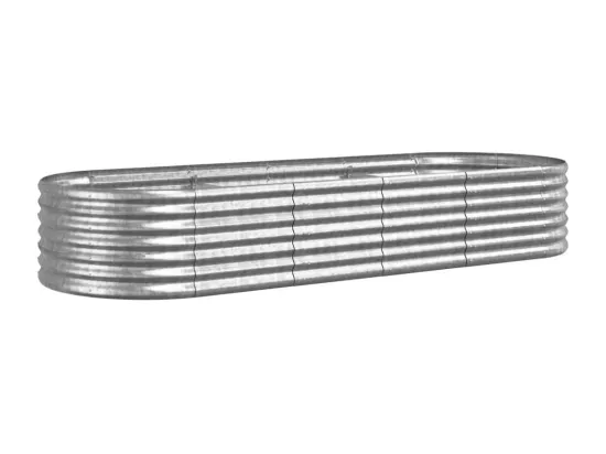 Jardinière bac lit surélevé argenté 224 x 80 x 36 cm 02_0039715